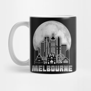 Melbourne Australia Skyline Full Moon Mug